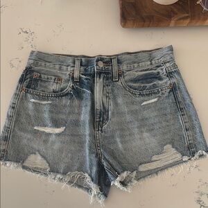 Pistola Blue Jean Shorts High-Waisted Distressed